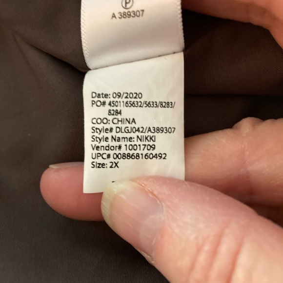 LOGO by Lori Goldstein Stylist Ponte Puff Sleeve Jacket Nikki Size 2X Pockets - Picture 6 of 6